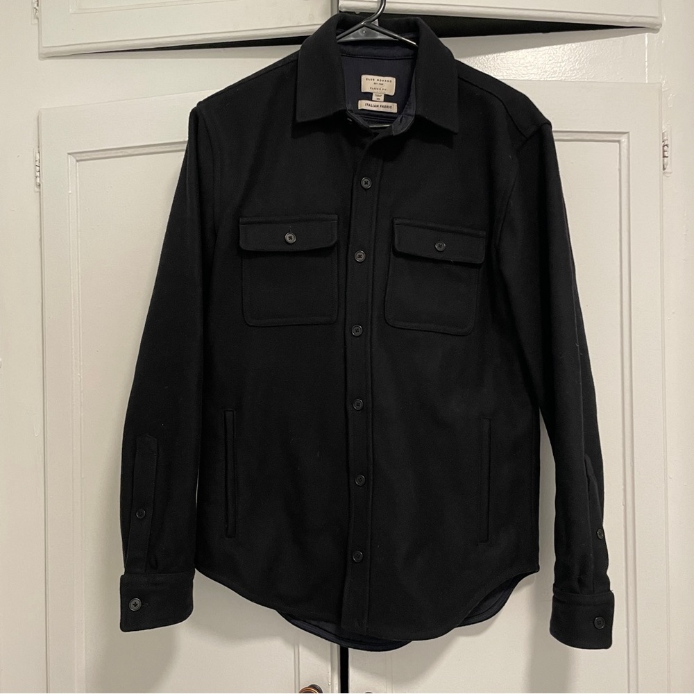 Club Monaco Italian Wool Shirt Jacket Black
